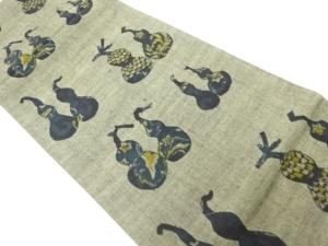 瓢箪模様織出しリバーシブル全通袋帯